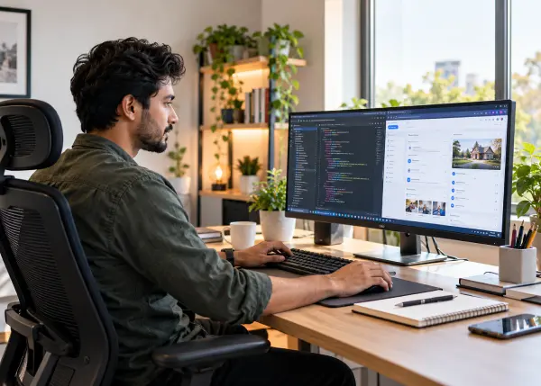 Developer working on a software project
