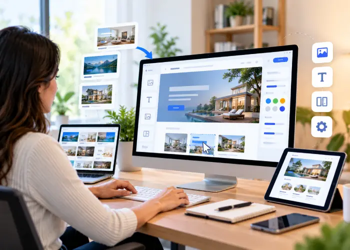 Modern business website layout illustration